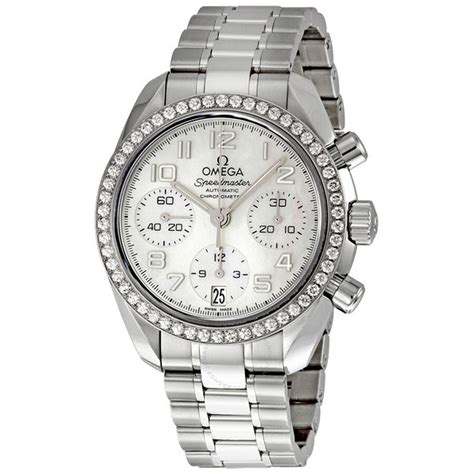 omega speedmaster diamond bezel automatic chronograph ladies watch|Omega Speedmaster moon watch.